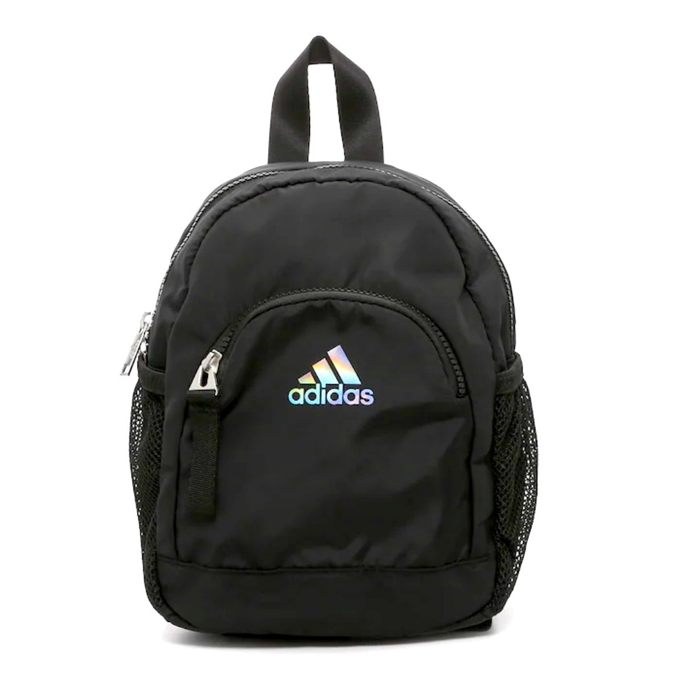 Adidas Black Mini Backpack with Rainbow Logo